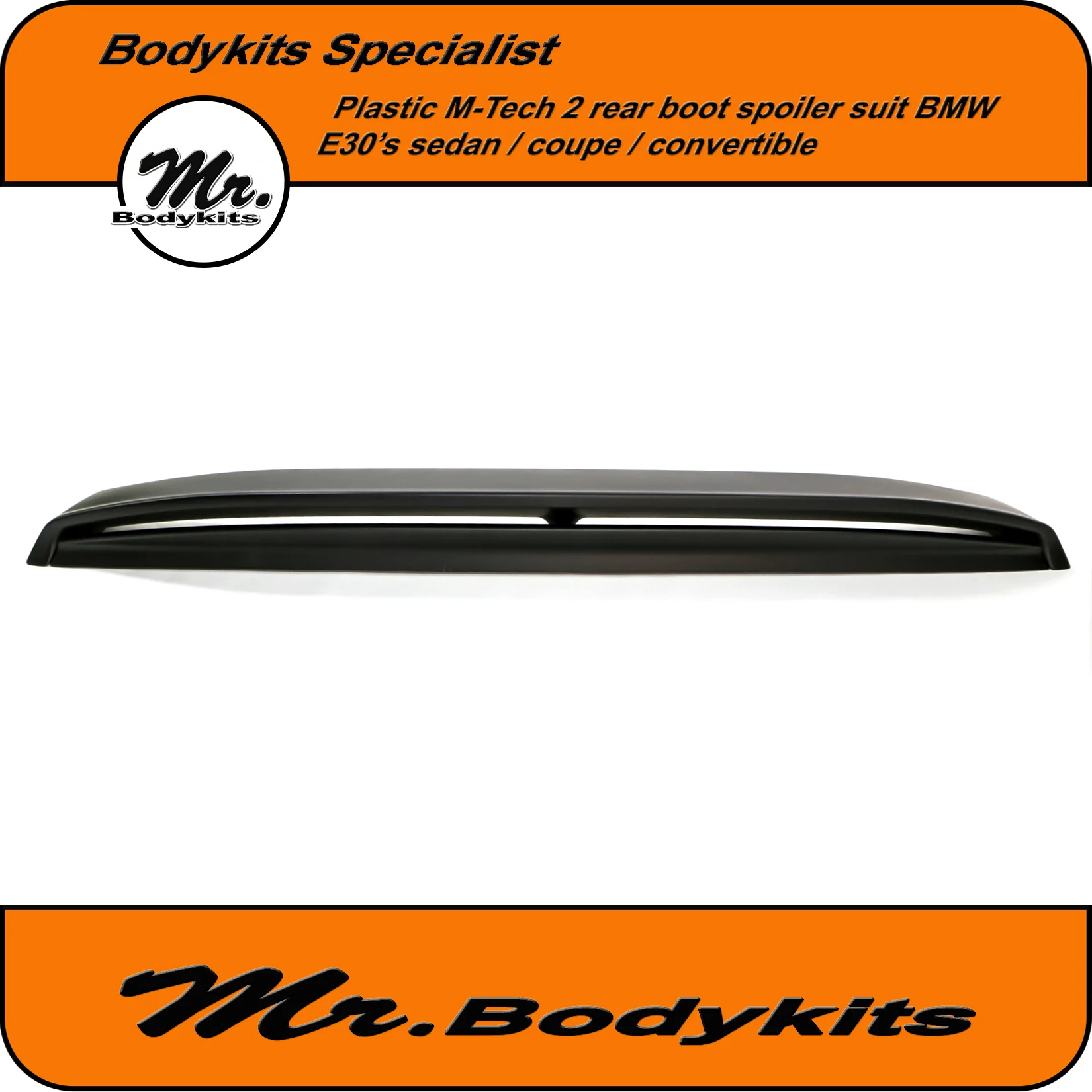 BMW E30 Coupe/Sedan M-Tech 2 Style Plastic Rear Boot Bobtail Spoiler ...